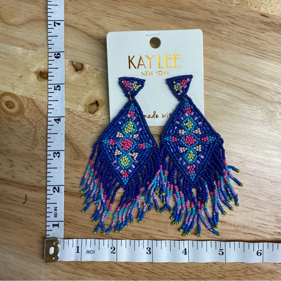 NEW colorful seed bead earrings. - Picture 3 of 3